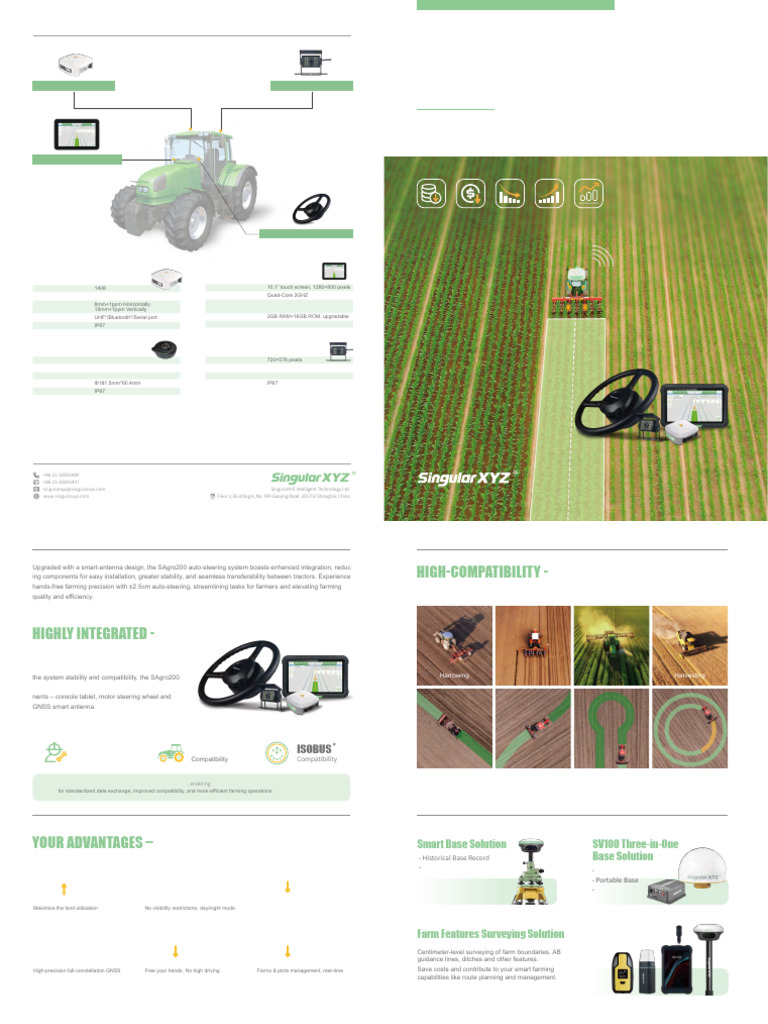 SAgro200: Precision Auto-Steering System | PDF | Agriculture | Tablet ...