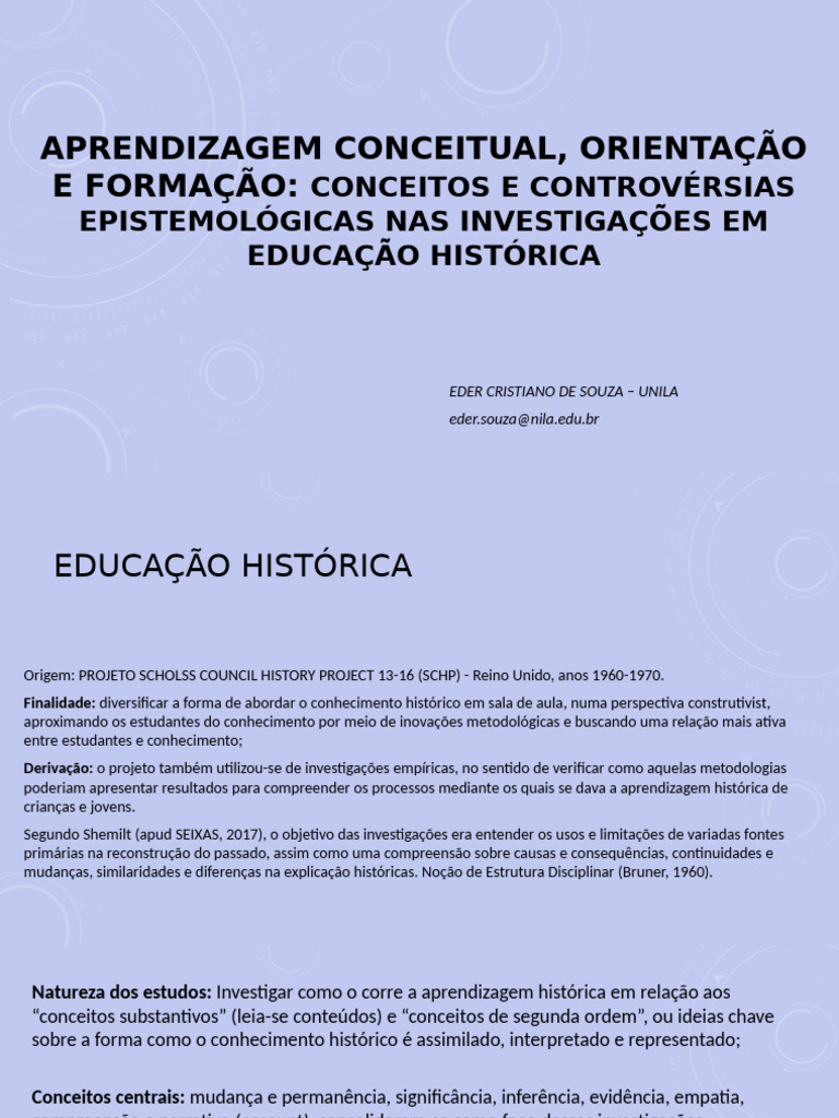 Educação Histórica: Aprendizagem e Orientação | PDF | Aprendizado ...