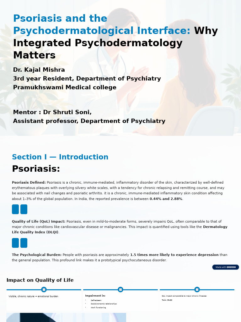 Psoriasis and The Psychological Interface Why Integrated ...
