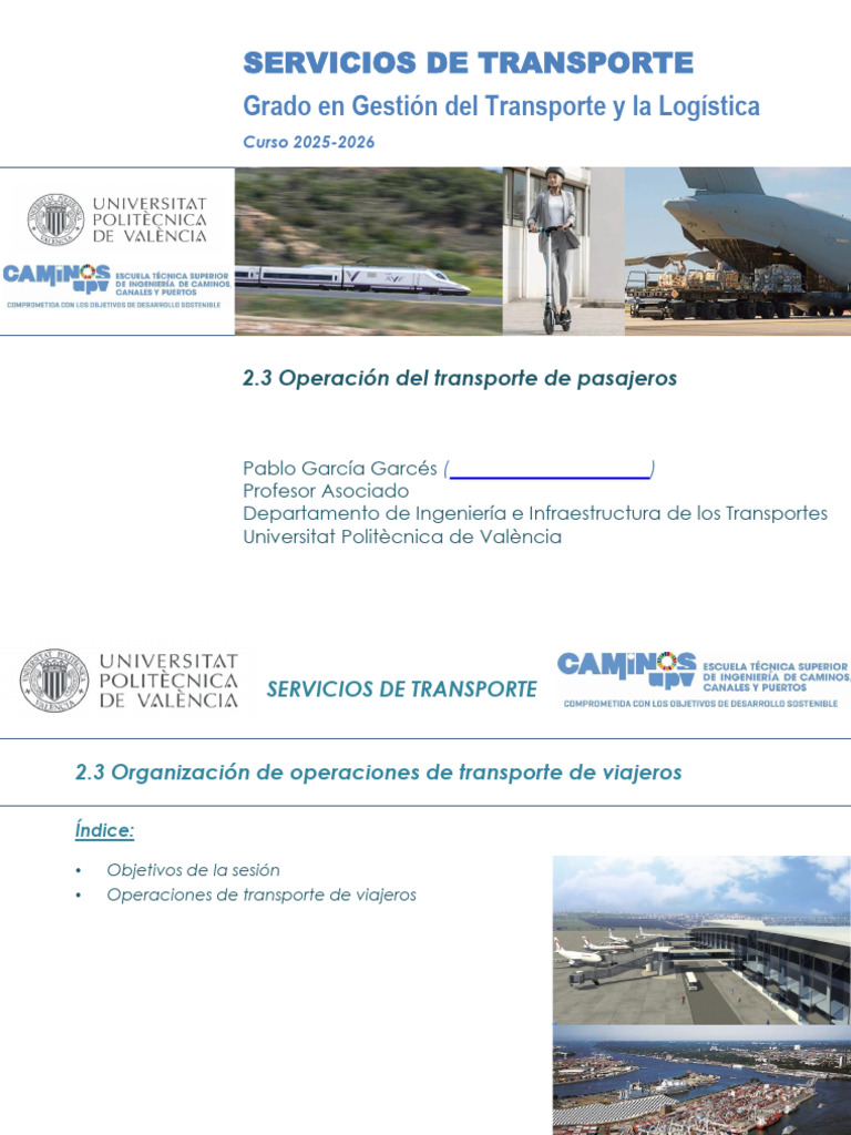 Organización del Transporte de Pasajeros | PDF | Transporte | Planificación