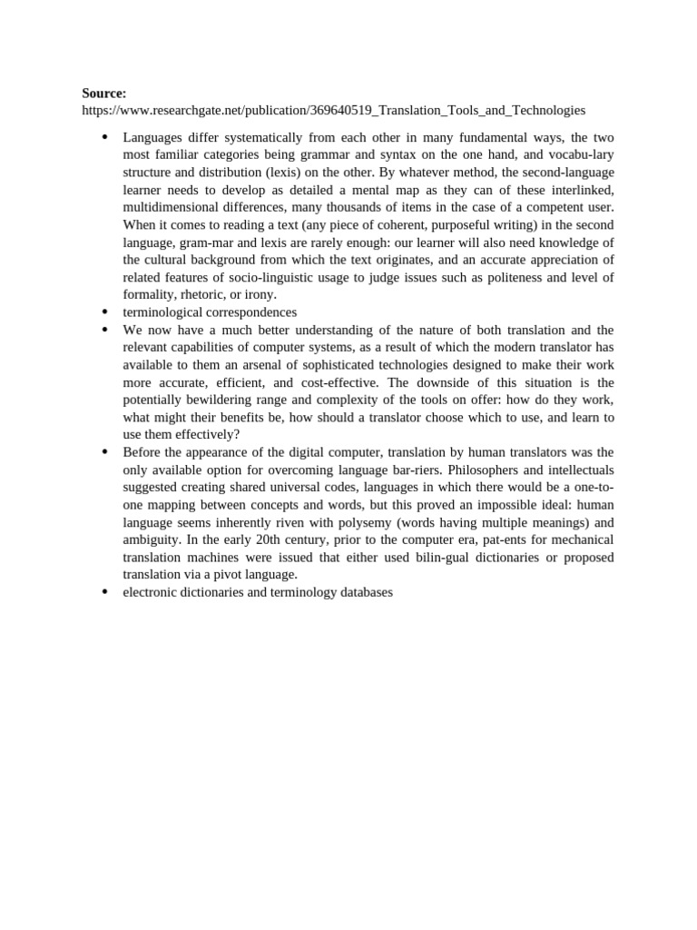 Notes - Translation | PDF