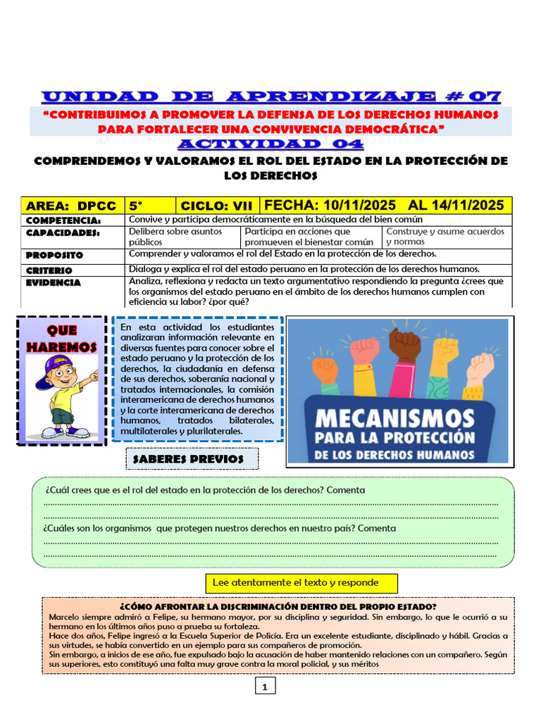 Actividad 4 DPCC 5° | PDF | Derechos humanos | Estado (política)