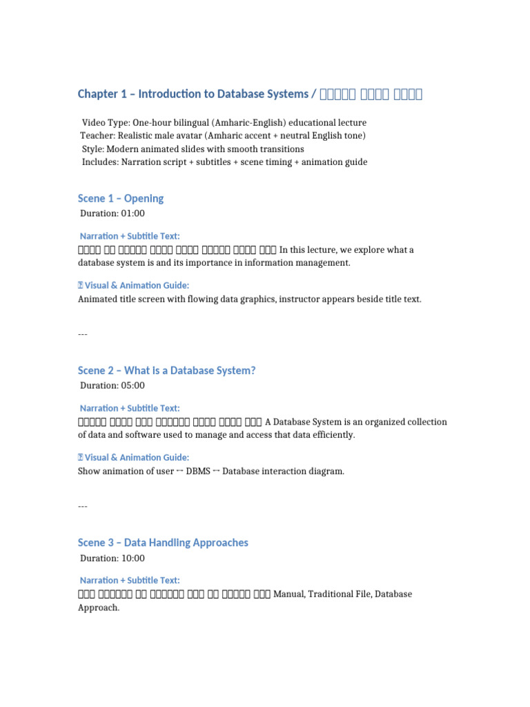 Chapter1 Bilingual Lecture Production Plan | PDF | Databases | Data ...