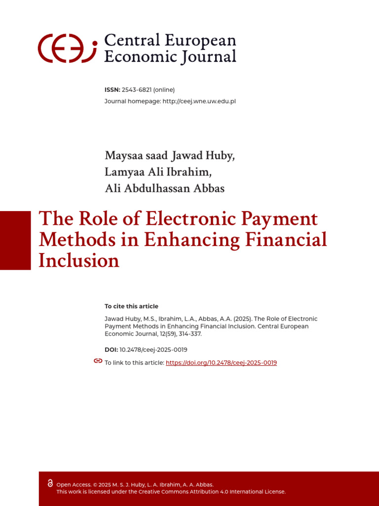 The Role of Electronic Payment Methods in Enhancing Financial Inclusion ...