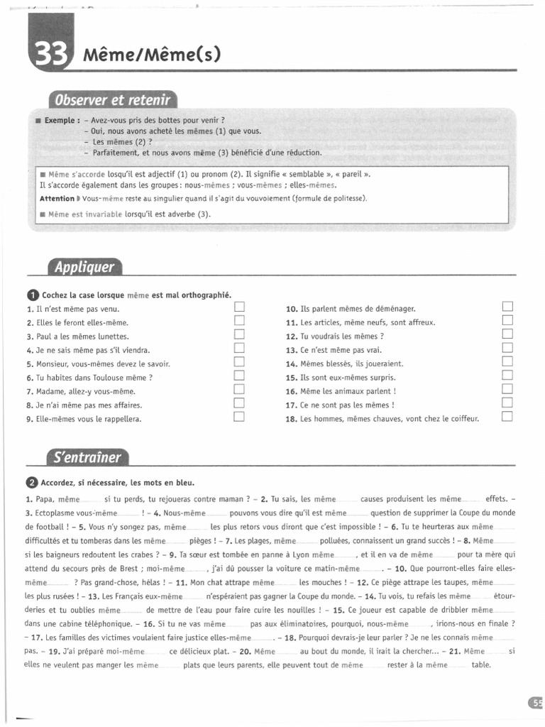 Utilisation correcte de 