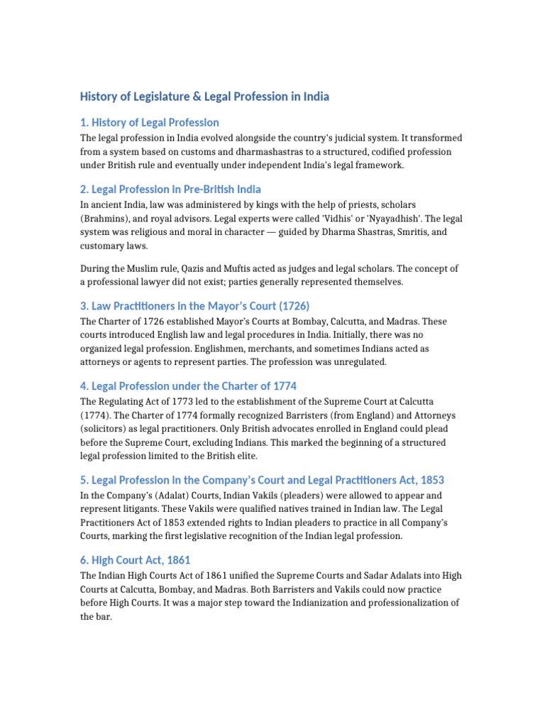 Evolution of India's Legal Profession | PDF | Lawyer | Advocate