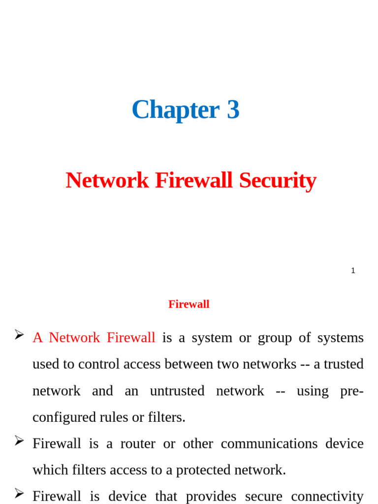 Network Firewall Security Overview | PDF | Internet Protocol Suite ...