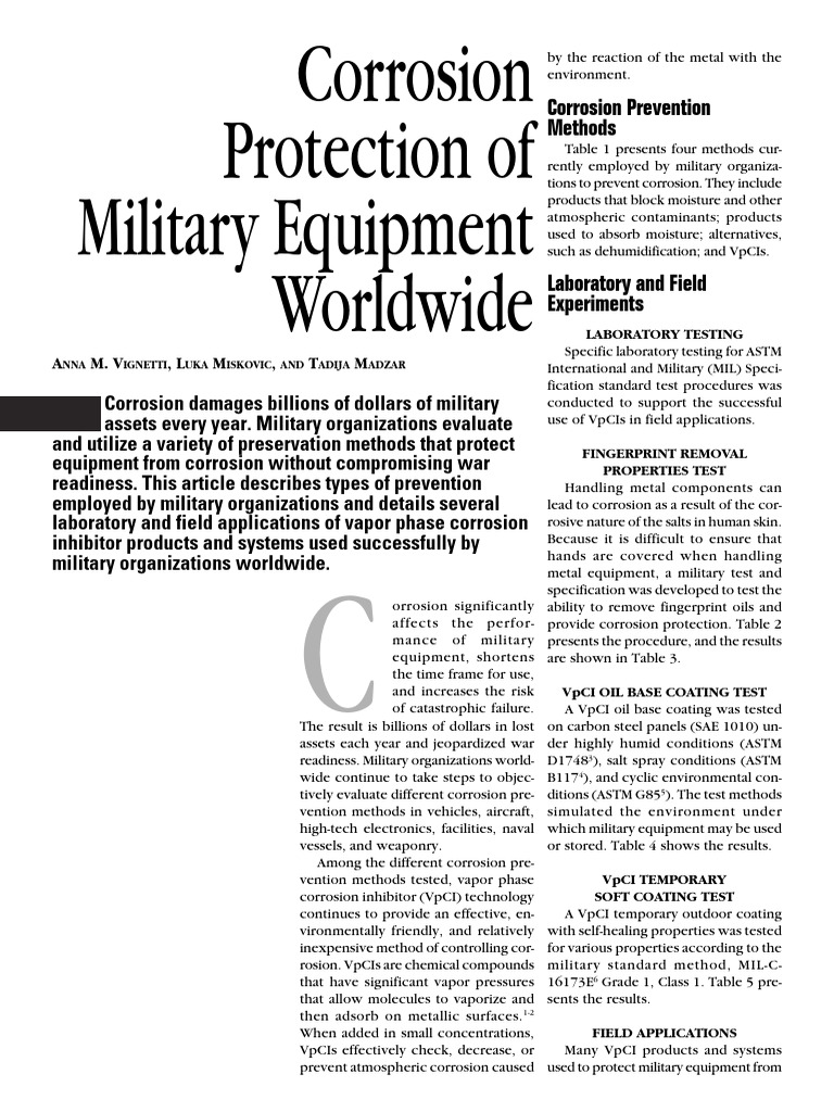 Corrosion Protection for Military Assets | PDF | Corrosion | Materials