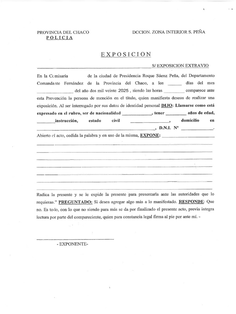 EXPOSICIÓN (Extravio) | PDF