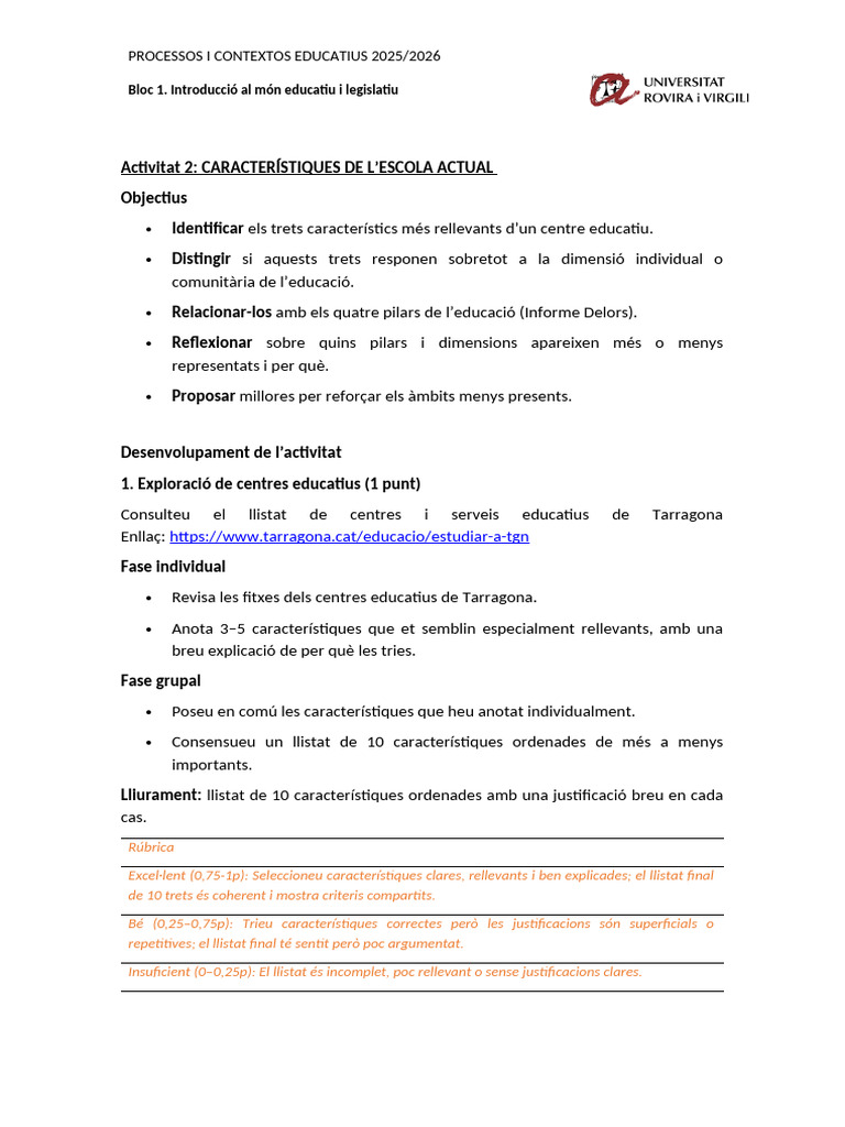 25-26 - FINAL - Activitat 2 Escola Actual | PDF