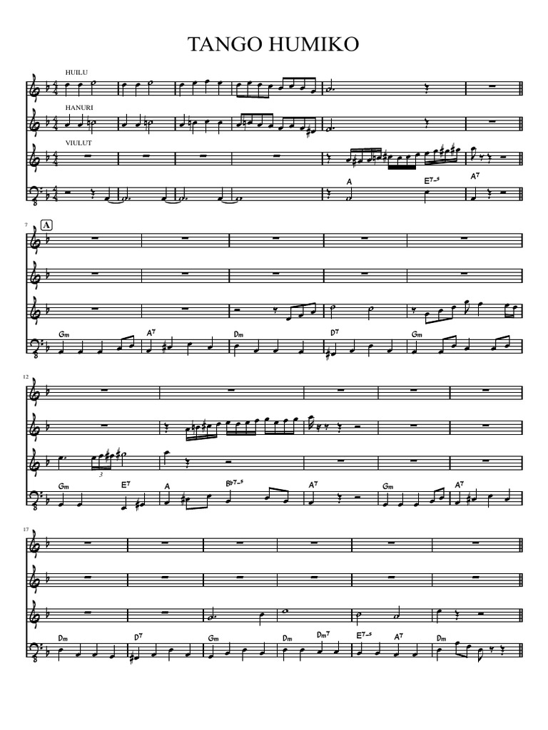 TANGO HUMIKO Sheet Music Guide | PDF