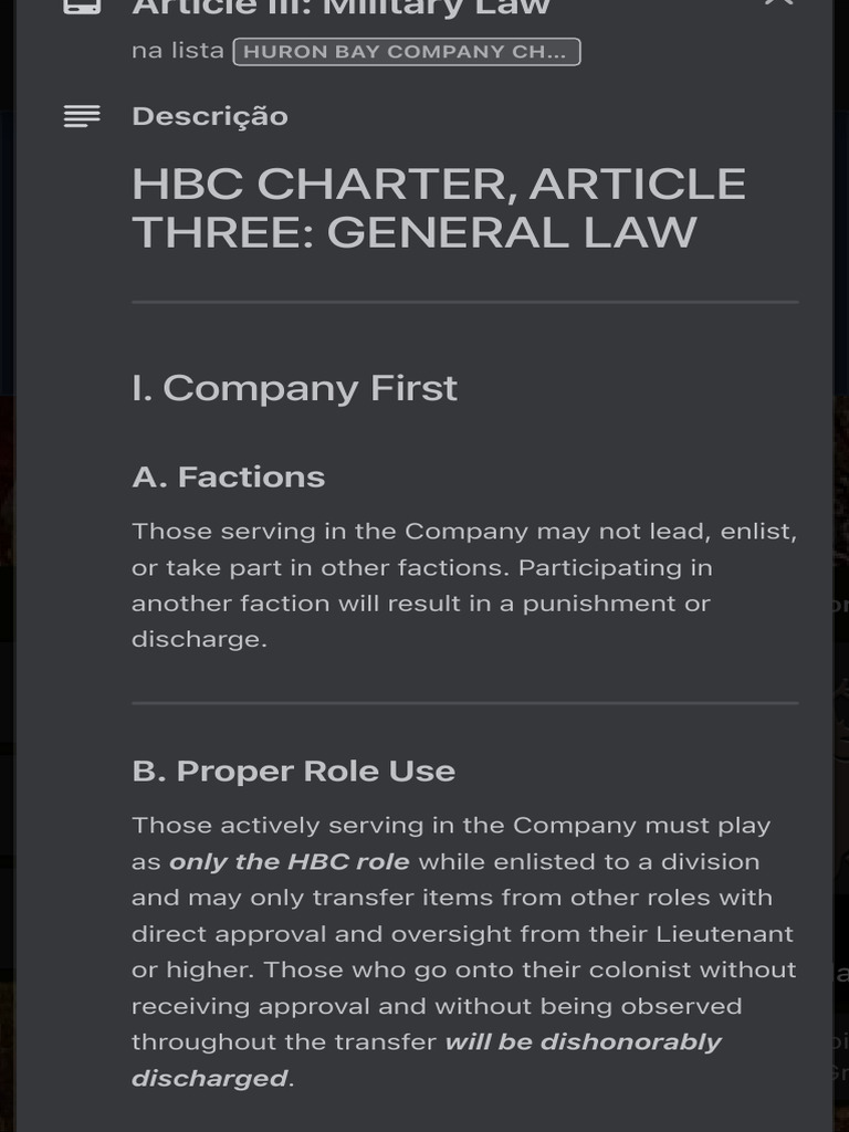 Article III Military Law em Huron Bay Company Trello | PDF