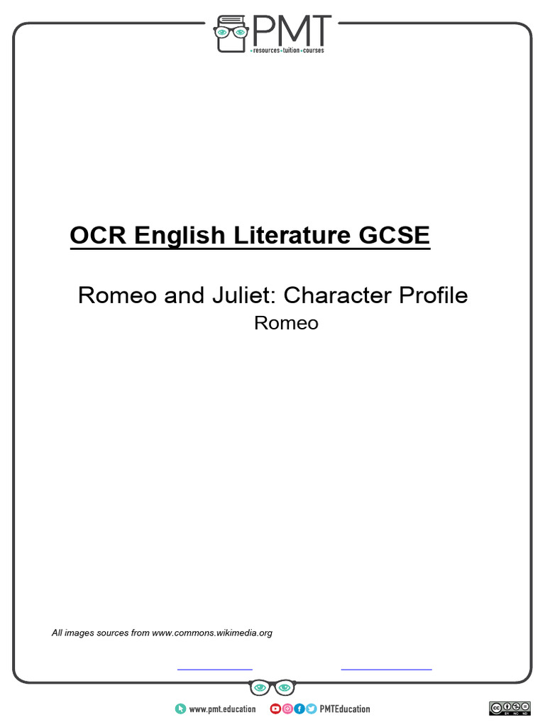 Romeo Montague Character Analysis | PDF | Characters In Romeo And Juliet