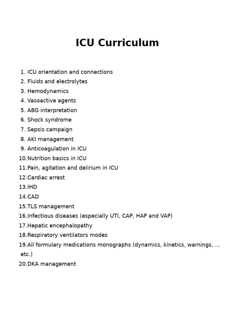 ICU Curriculum Draft | PDF