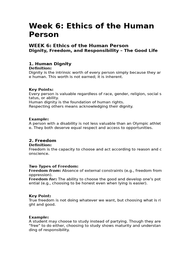 Week 6 Ethics of The Human Person | PDF | Social Psychology | Applied ...