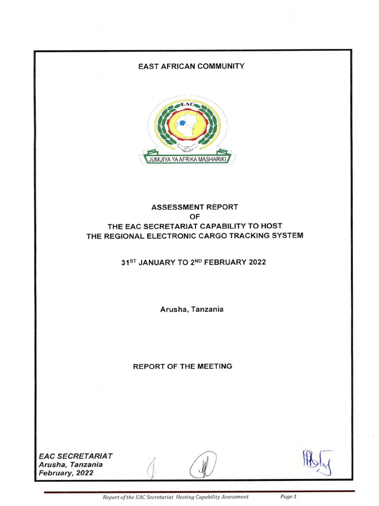 Assesment Report Eac Secretariat Capability To Host Rects Feb 2022 | PDF