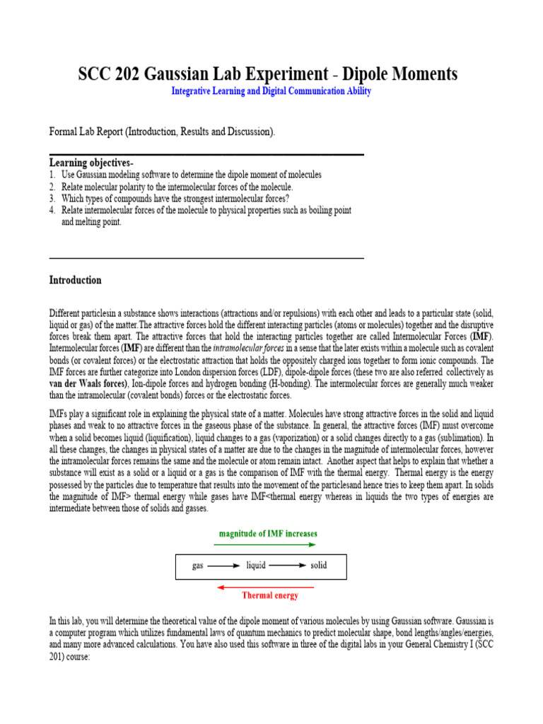 First Gaussian Lab Molecular Structure+EP Instructions S-23 | PDF ...