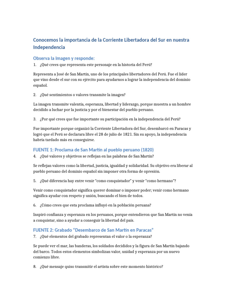 San Martín y la Independencia del Perú | PDF | Perú