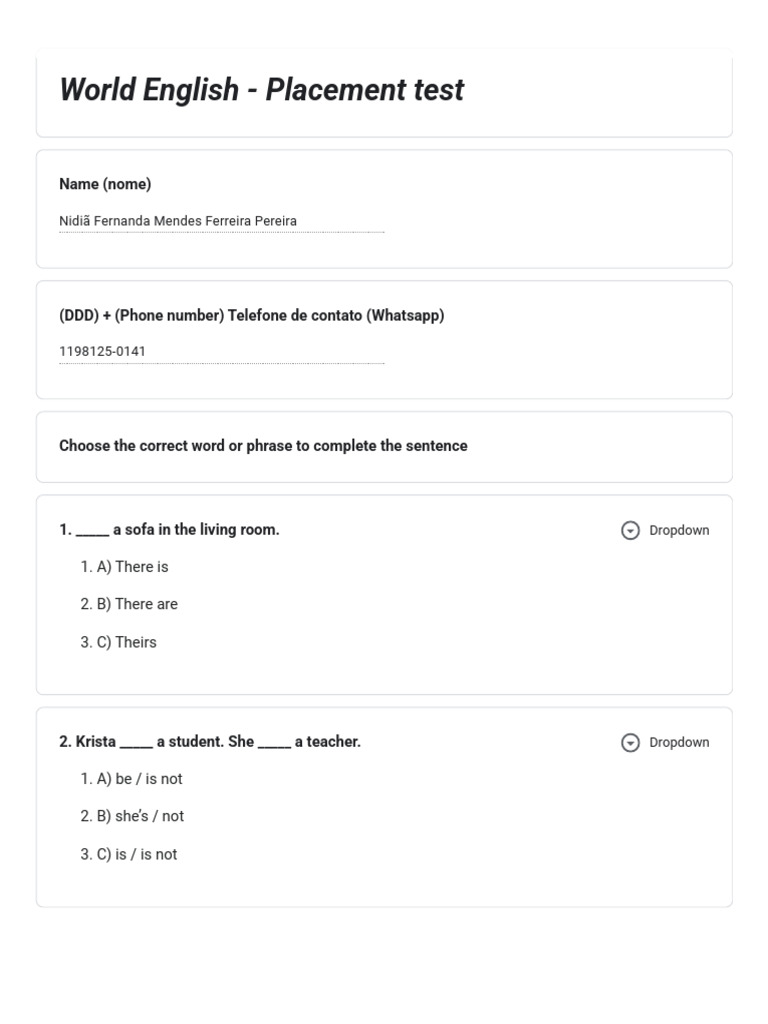 English Placement Test Questions and Answers | PDF | Climate Change ...