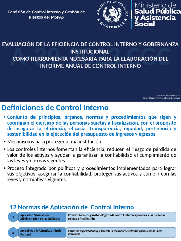 Evaluación de Control Interno en MSPAS | PDF | Auditoría | Planificación