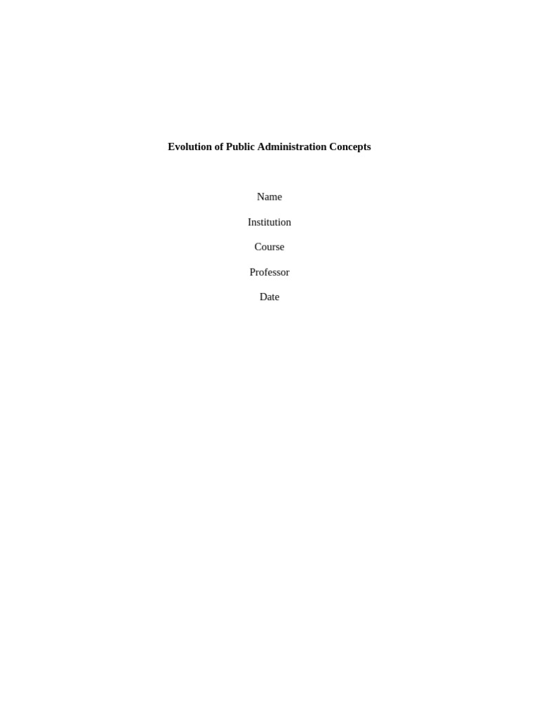 Evolution of Public Administration Concepts | PDF
