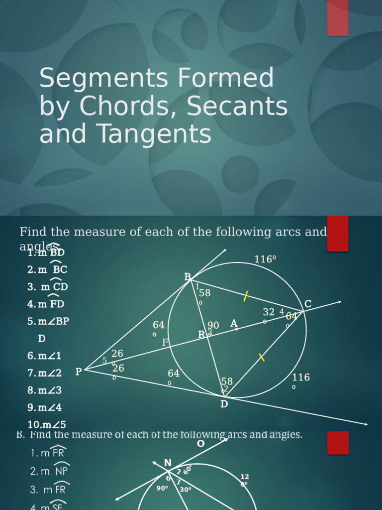 Secants and Tangents Segments | PDF | Circle | Trigonometric Functions