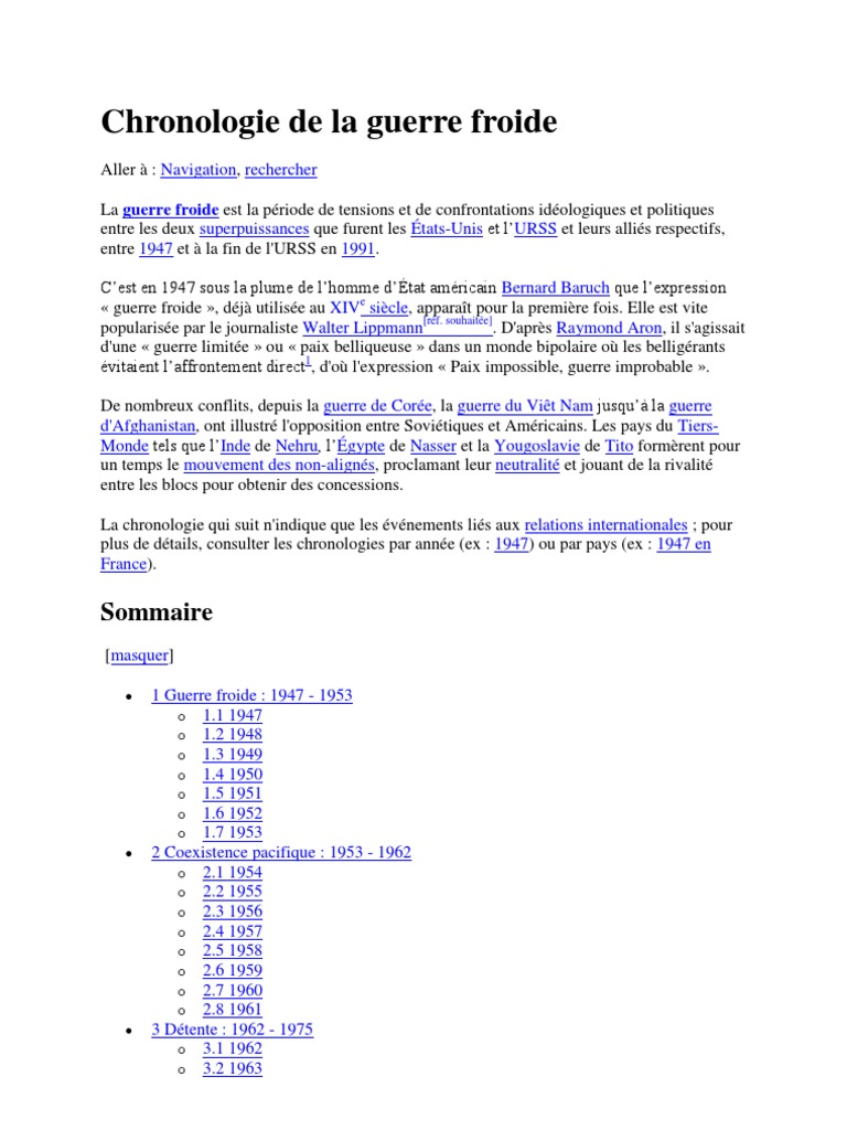 debut de la guerre froide dissertation