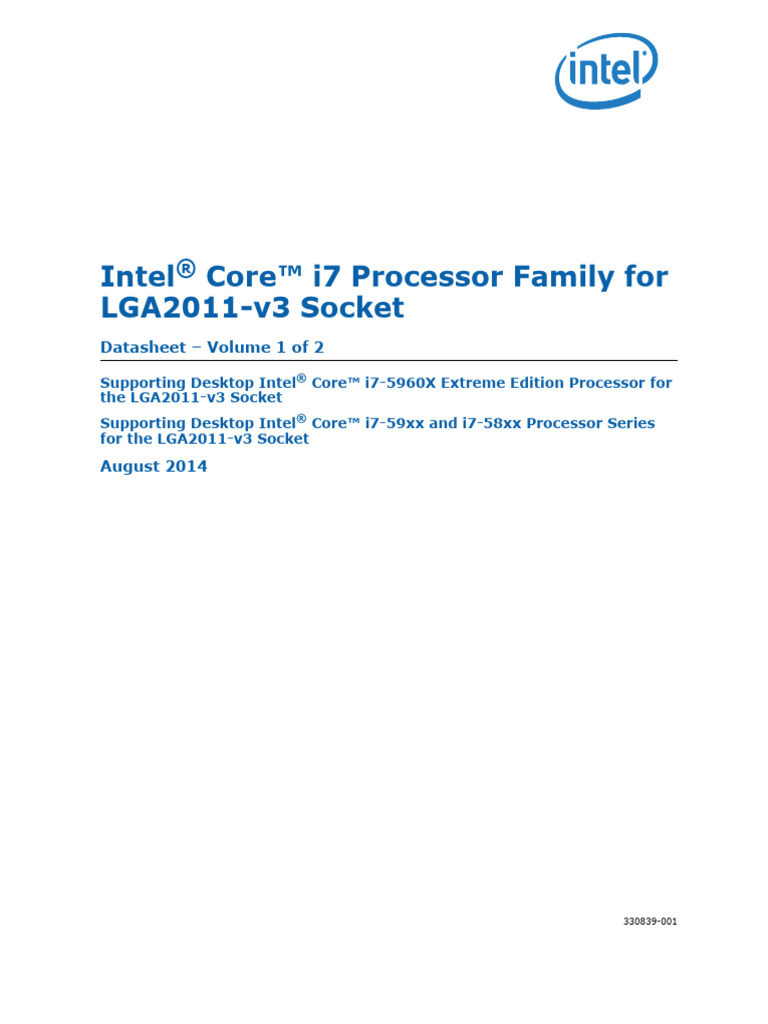 Intel Core i7 Processor LGA2011-v3 Datasheet | PDF | Computing ...