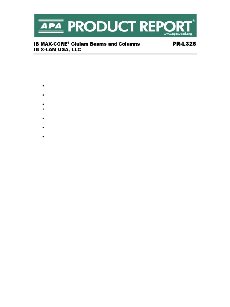 IB MAX-CORE Glulam Beams & Columns Guide | PDF | Bending | Beam (Structure)