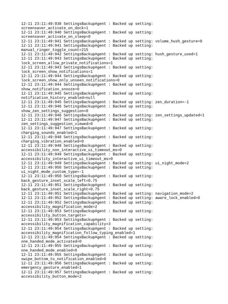 Android Settings Backup Log | PDF | Object Oriented Programming | Software