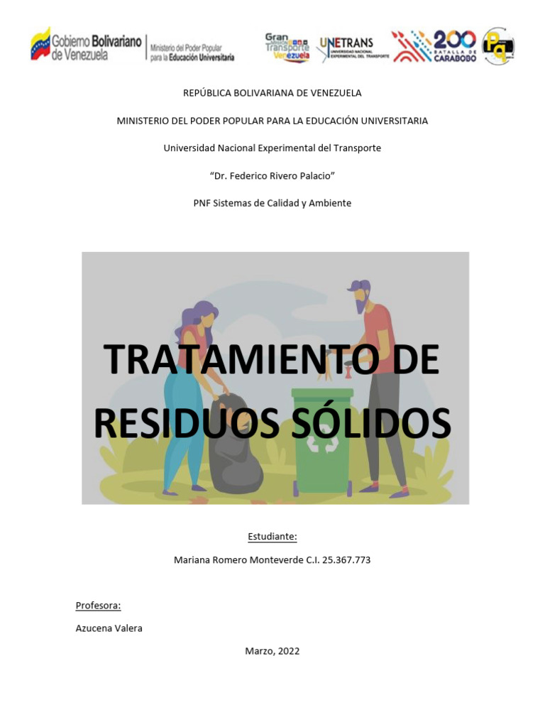 Tratamiento y Clasificación de Residuos | PDF | Residuos | Vertedero