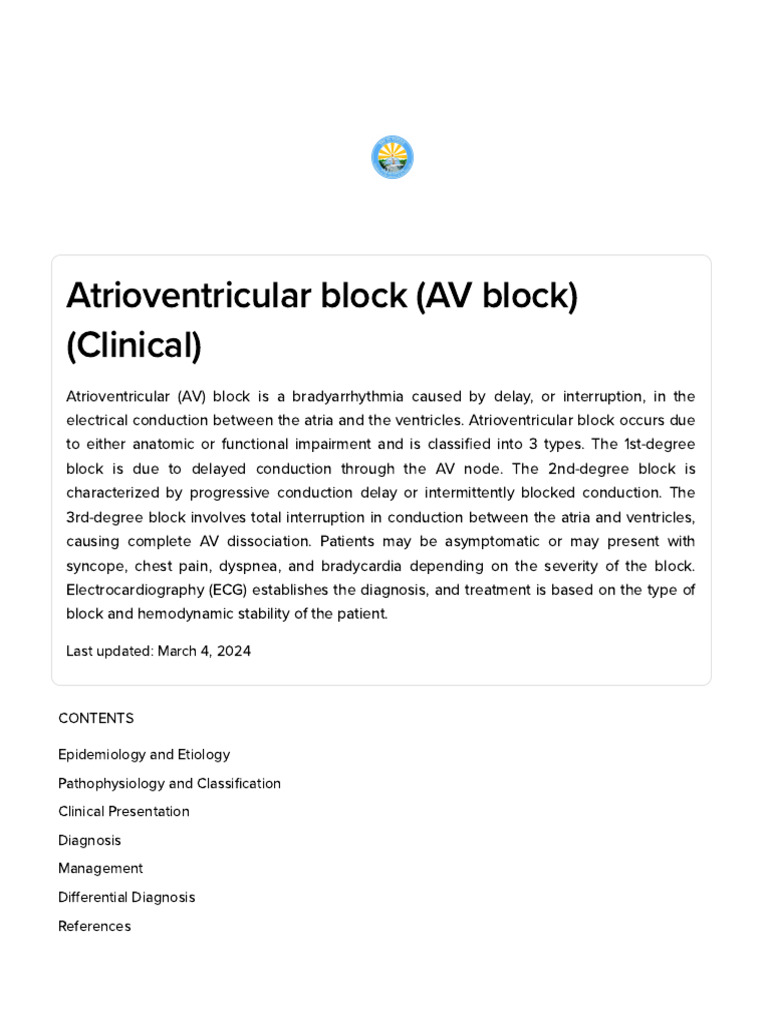 Understanding Atrioventricular Block Types | PDF | Heart ...