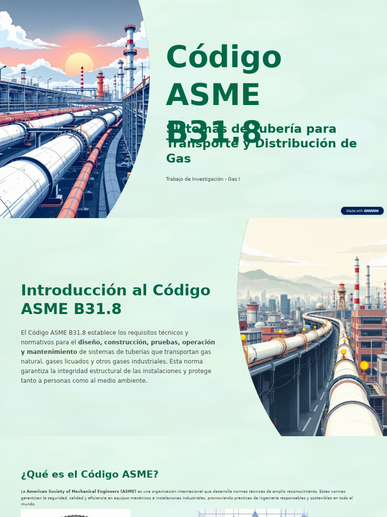 Código ASME B31.8: Seguridad en Tuberías de Gas | PDF | Tubería ...