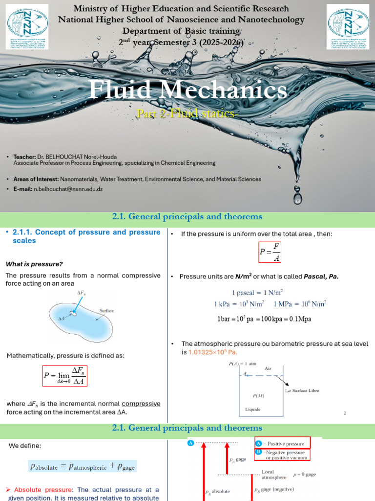 Fluid Mechanics: Pressure Concepts Explained | PDF | Buoyancy ...
