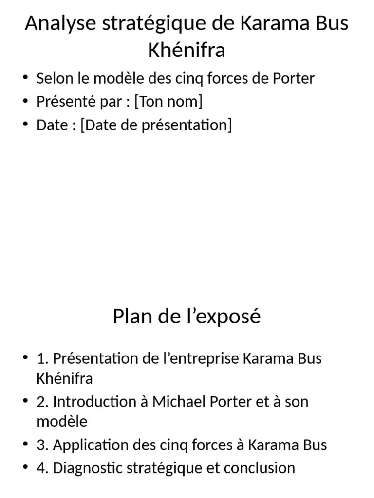 Analyse stratégique de Karama Bus | PDF | Économie d'entreprise | Business