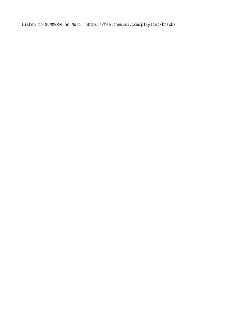 915696364 Summer Playlist | PDF