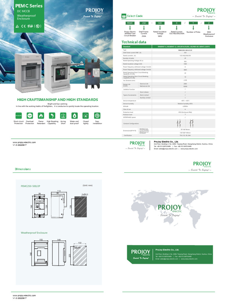 ProJoy PEMC Series Circuit Breaker | PDF | Insulator (Electricity ...