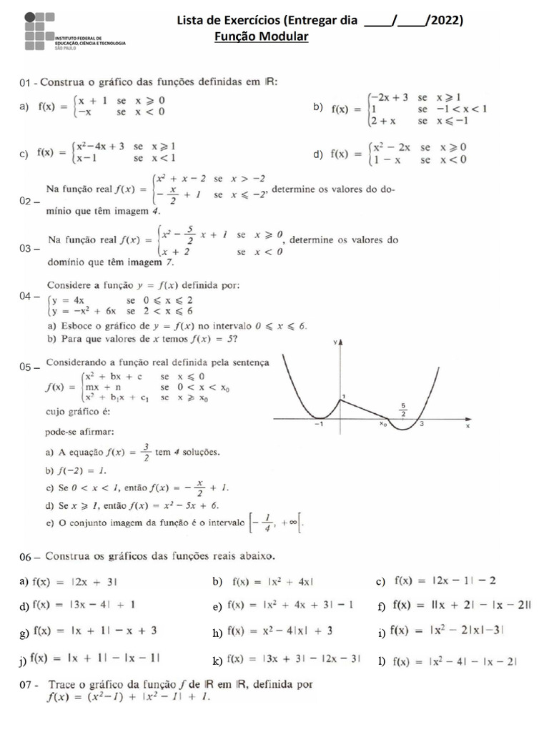 Exercícios de Função Modular | PDF