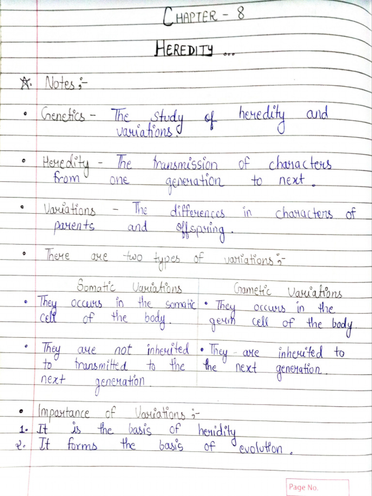Heredity Class 10 | PDF