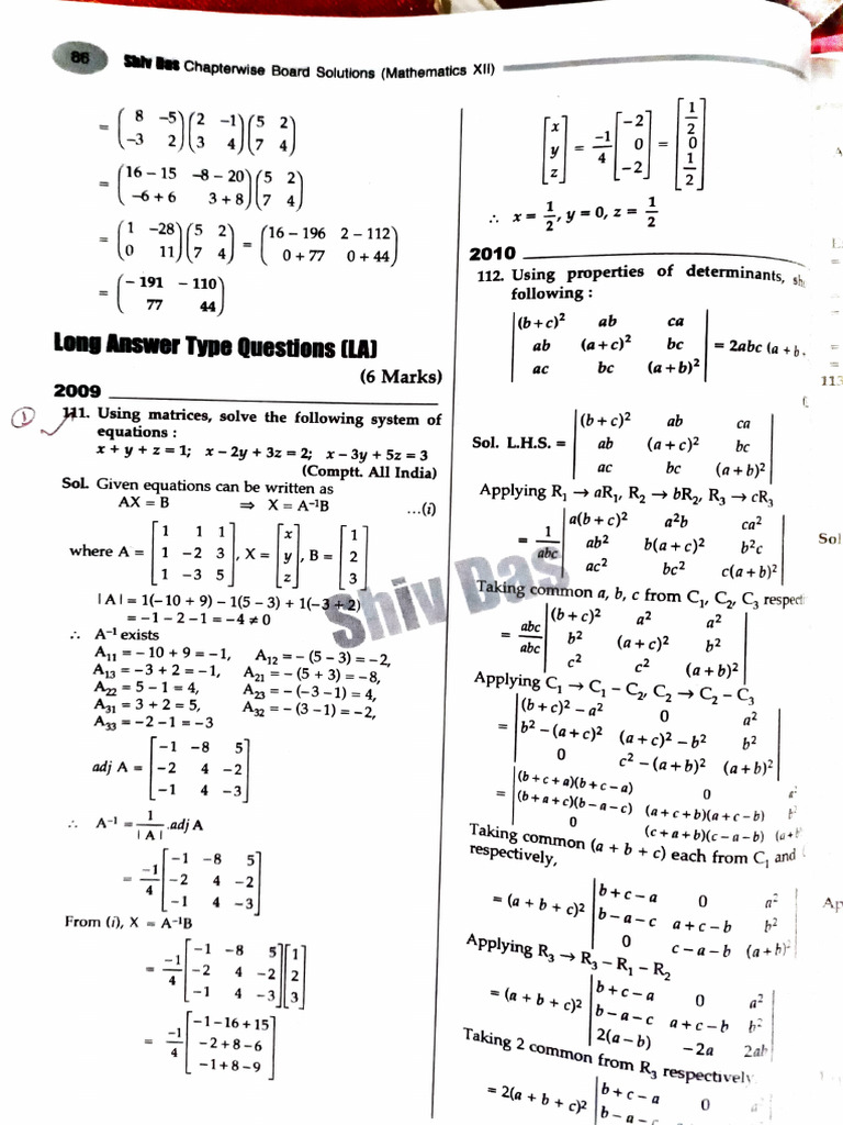 Matrix and Determinant Oct 16, 2024 | PDF | Determinant | Mathematical ...