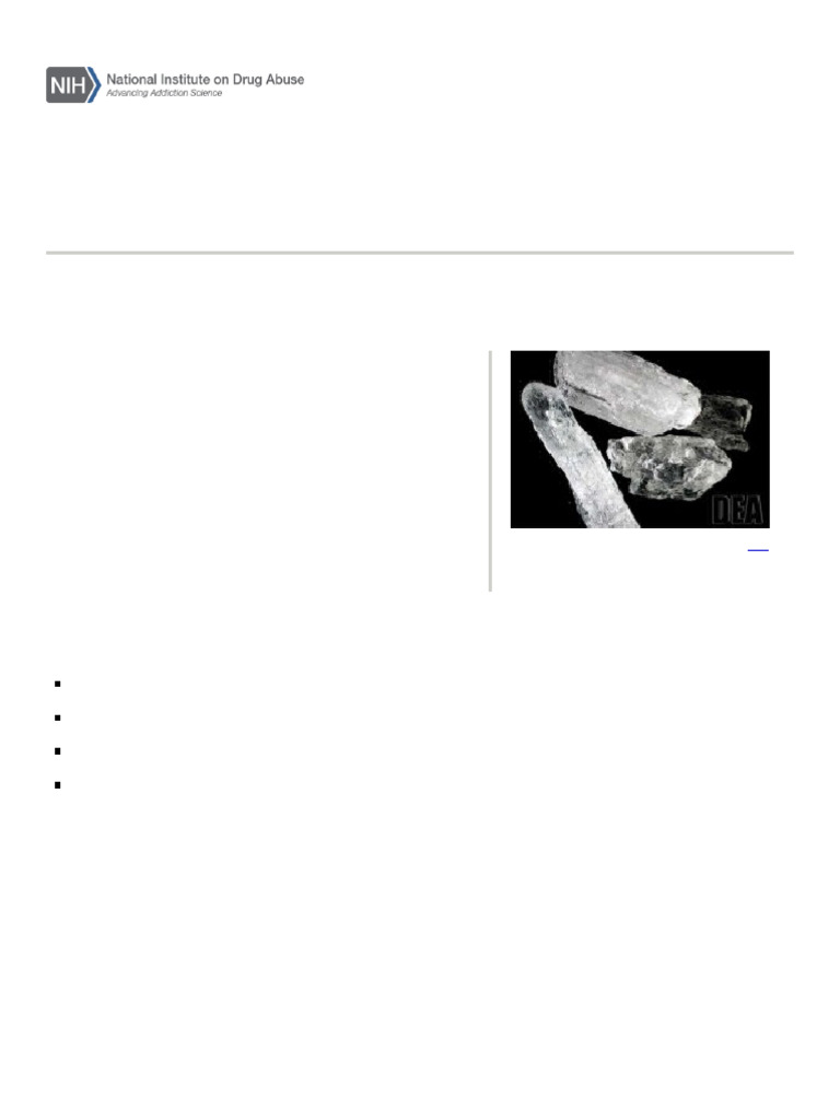 Methamphetamine Drugfacts | PDF | Methamphetamine | Stimulant