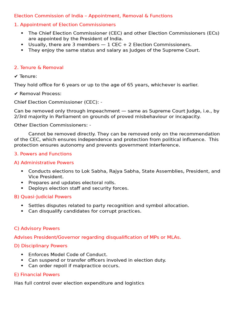 Election Commission of India | PDF | Elections | Voting