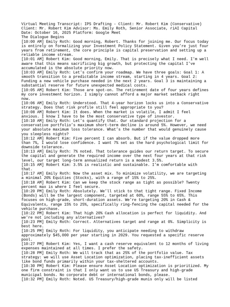 Investment Policy Statement for Retirement | PDF | Market Liquidity ...