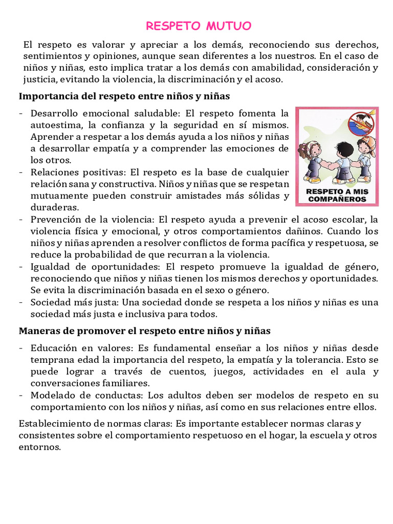 Respeto Mutuo | PDF | Violencia | Las emociones