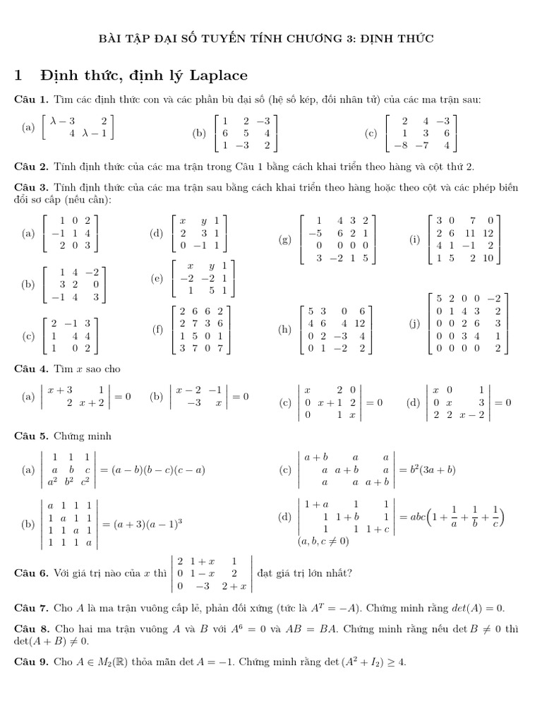 Chapter3 Det Exercises | PDF