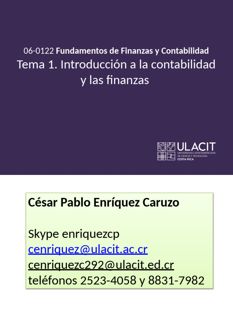 Introducción A La Contabilidad y Las Finanzas | PDF | Contabilidad ...