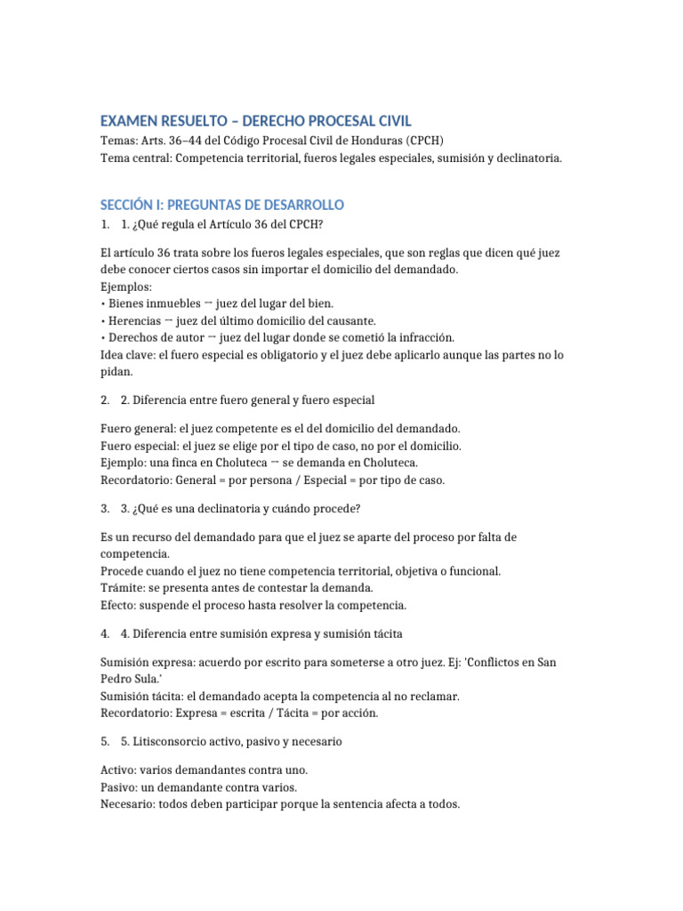 Competencia en Derecho Procesal Civil | PDF | Demanda judicial | Ley ...