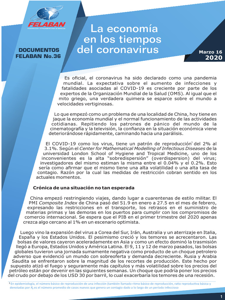 Eco Economia en Tiempos de Coronavirus Felaban | PDF | La política ...