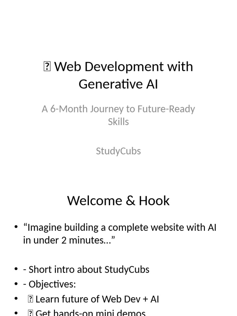WebDev GenAI StudyCubs Webinar | PDF