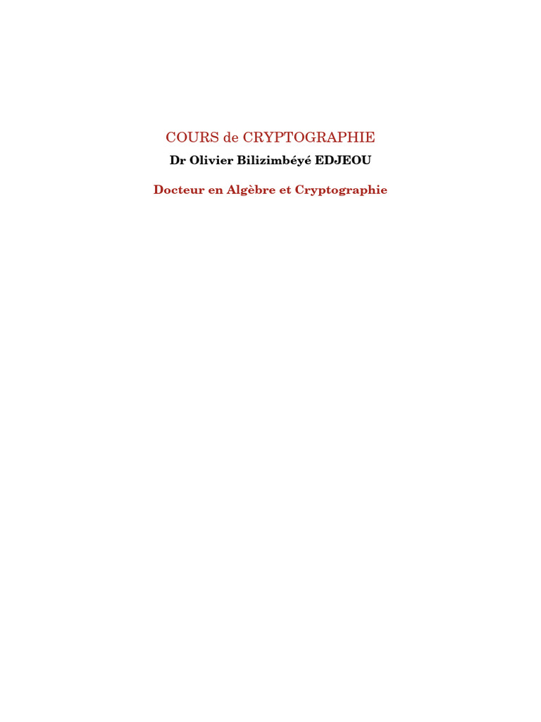 Introduction à la Cryptographie et Sécurité | PDF | Cryptage | Public ...